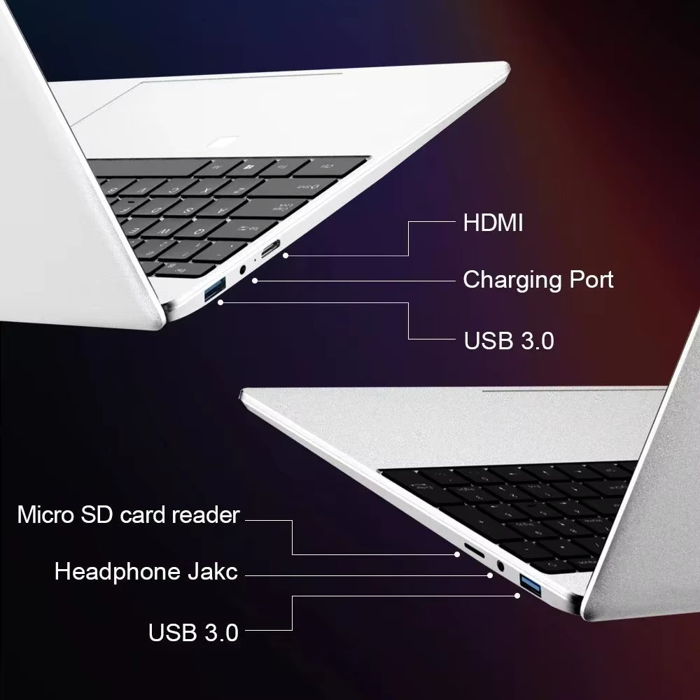 QMDZ 15.6" Laptop Computer  Celeron N5095 Notebook PC 16GB 32GB Ram 128GB-2TB SSD Office Study PC Windows 11 1080P Laptops