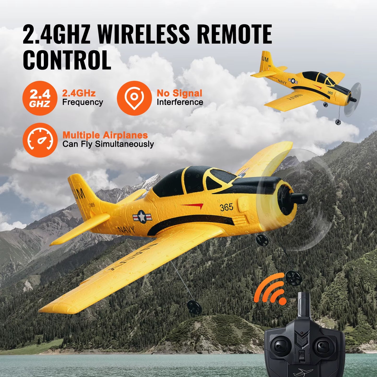 RC Plane 2.4G 4CH Remote Control Airplane with 6-Axis Gyro Stabilizer Aircraft Toy RC Glider for Kids Beginners Gifts