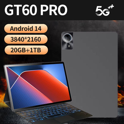 2025 Global Edition 14-Inch Android Tablet! 20GB RAM + 1TB Storage, 5G Dual SIM, 12900Mah Battery for Extended Use