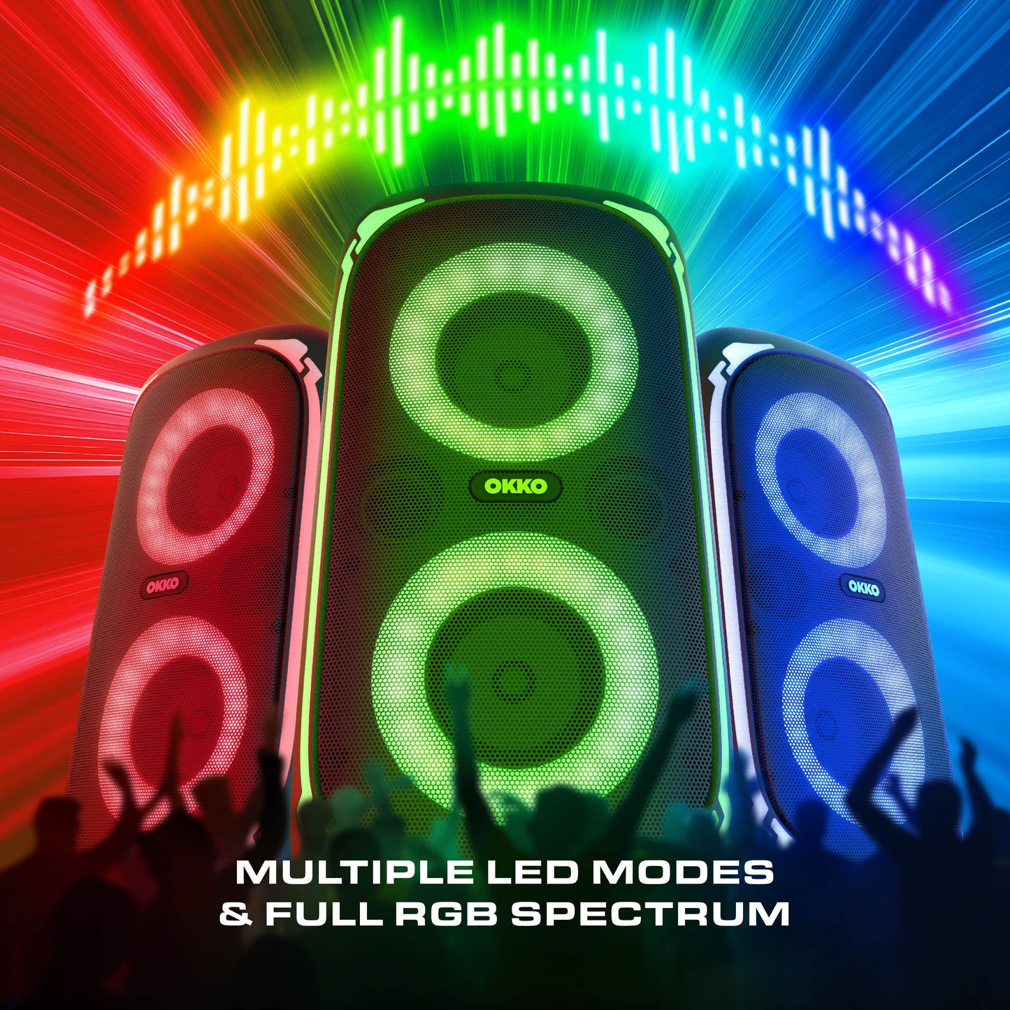Sonic Bass V4 Portable Bluetooth Speaker – Wireless Party Speaker with Deep Bass, Karaoke Speaker with Microphone Port, LED Lights, Outdoor Portable Rechargeable Speaker