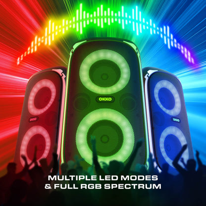 Sonic Bass V4 Portable Bluetooth Speaker – Wireless Party Speaker with Deep Bass, Karaoke Speaker with Microphone Port, LED Lights, Outdoor Portable Rechargeable Speaker