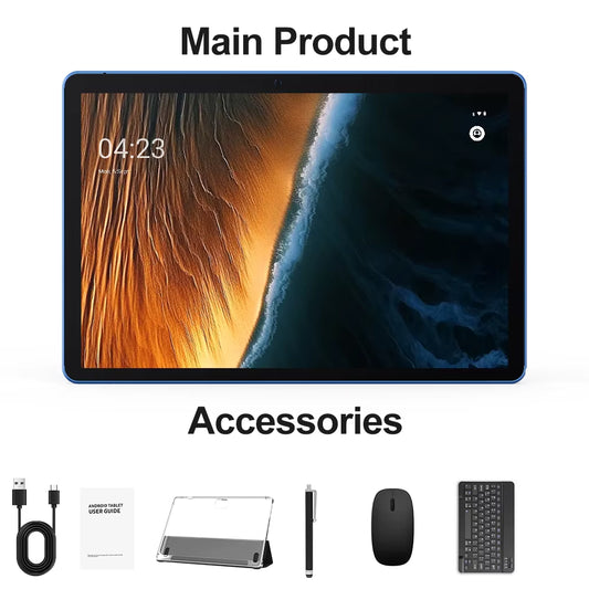 10-Inch Android 13 Tablet, 7GB (3G+4G Memory Expansion) RAM+64GB ROM, 2MP+8MP Dual Camera, Supports Wifi, Bluetooth, Equipped Wi