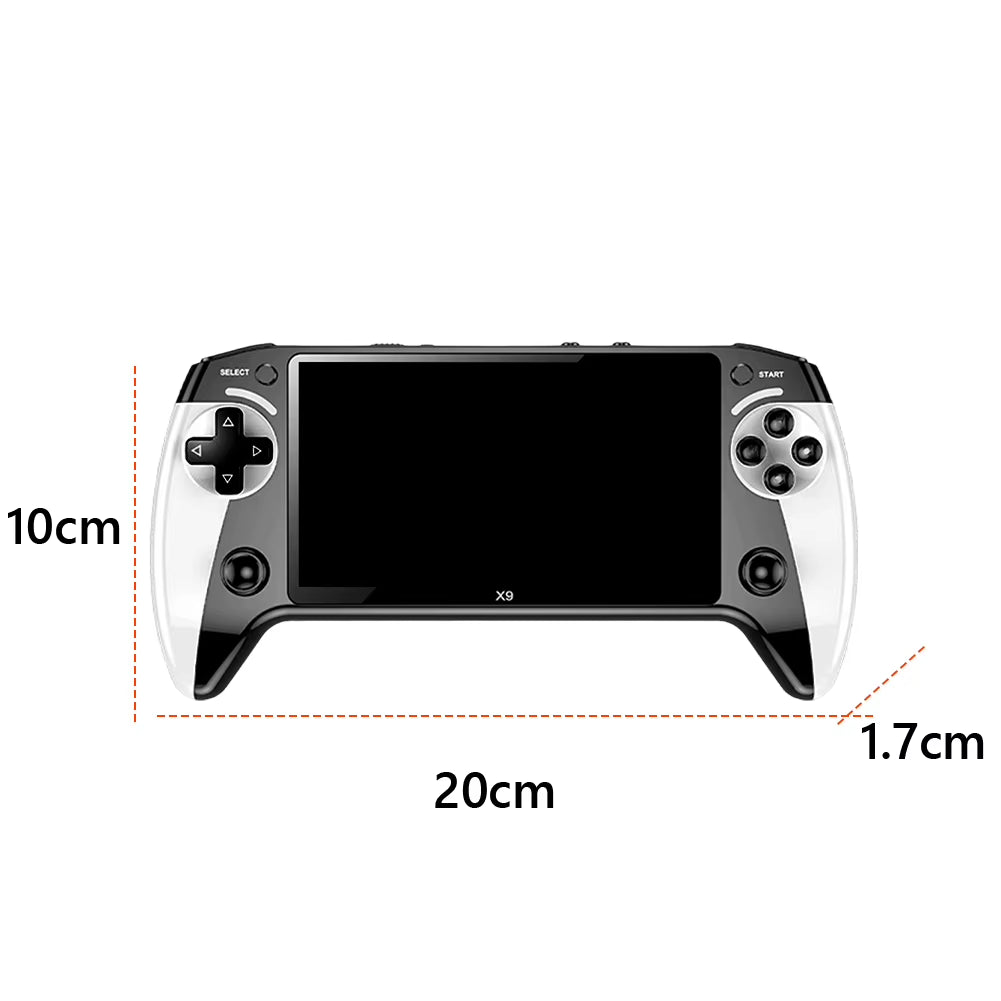 X9 Handheld Game Console Built-In 9 Classic Game Emulators 5.5Inch Screen 1500Mah 360° Non-Slip Joystick Retro Video Game Player