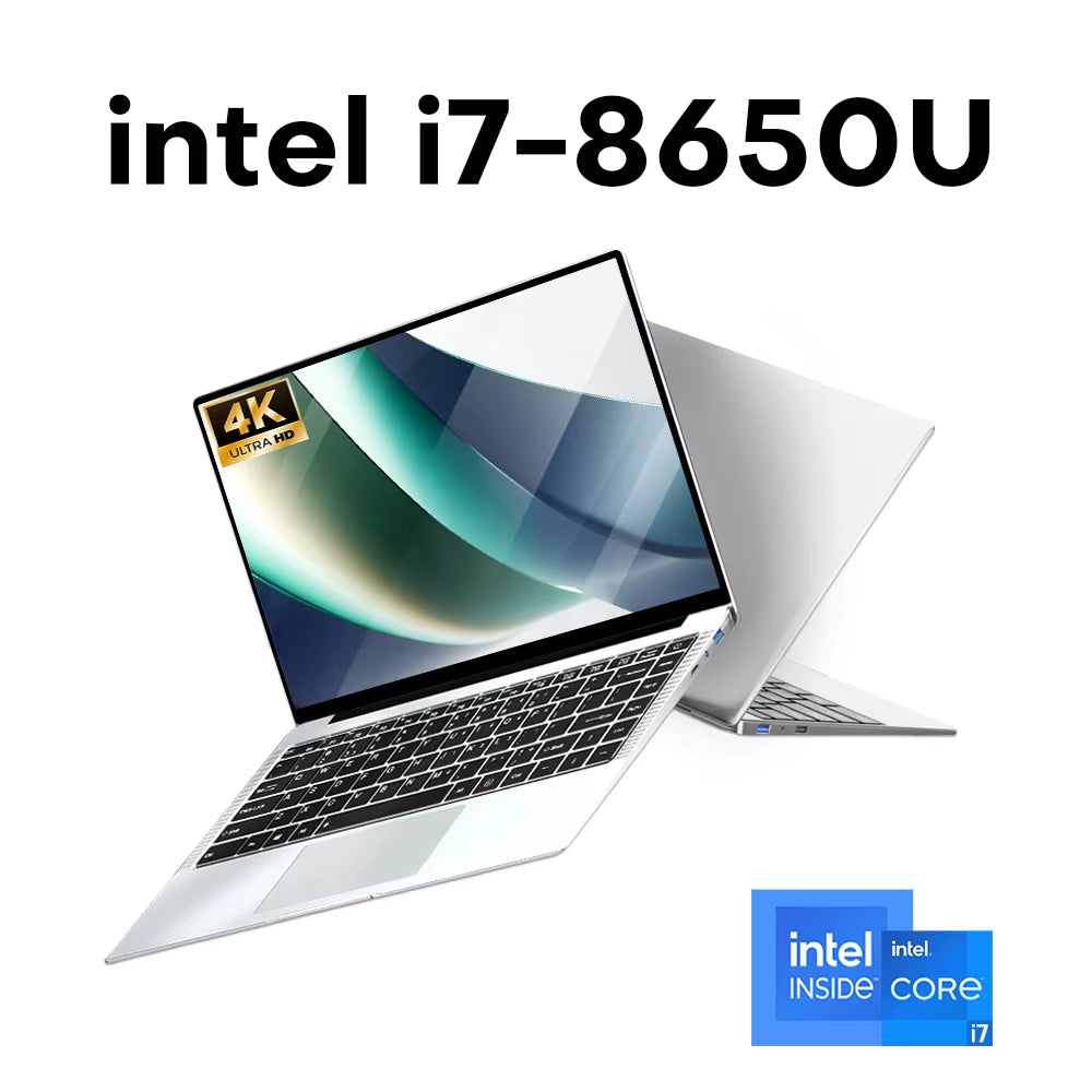 14.1"Laptop Computer PC  Core I7 8650U Atom 3950 Ultra Slim Notebook 12GB RAM 1TB 2TB SSD Office Study Windows 11 1920*1080