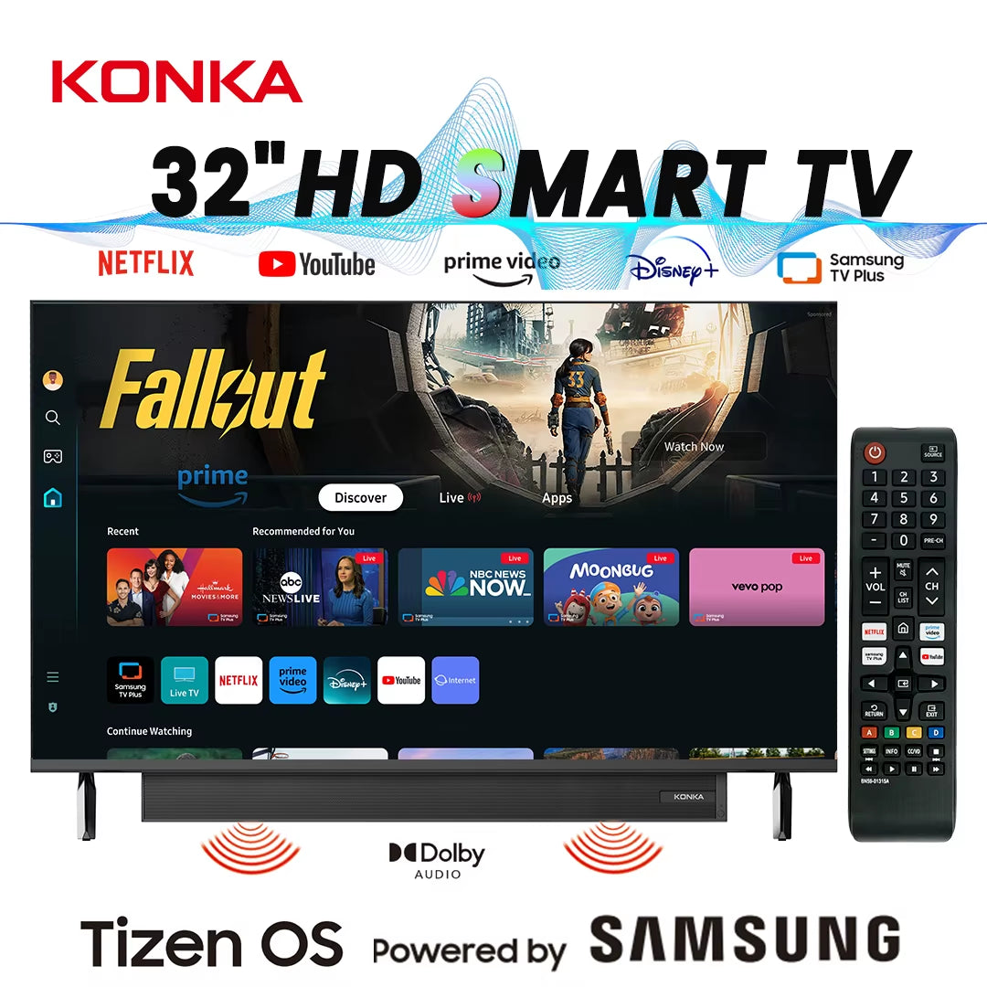 32" Smart TV Tizen OS Powered by SAMSUNG Built-In 30W Soundbar HDR10 V-Max Display Theater Audio Dynamic Sound 1Y Warranty