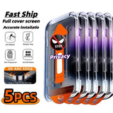 Full Cover Privacy Screen Protector for Samsung S25 Ultra S24 FE S23 S22 S20 FE S25 plus Anti-Spy Tempered Glass Protective Film