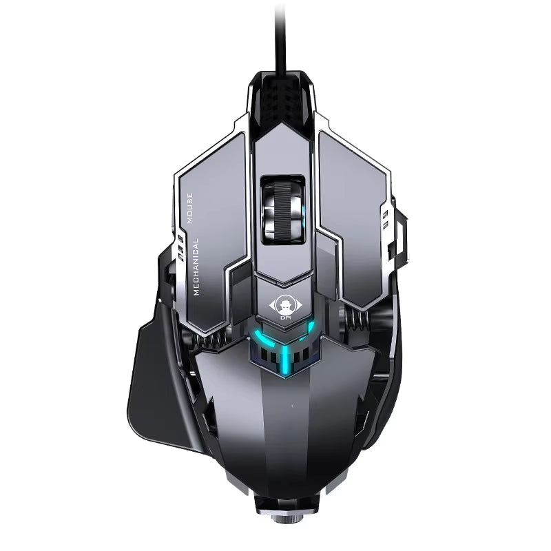 Hot Selling Mechanical Wired Gaming Mouse 9 Keys Macro Definition 12800DPI RGB Backlit Gaming Computer Mouse for Laptop Desktop