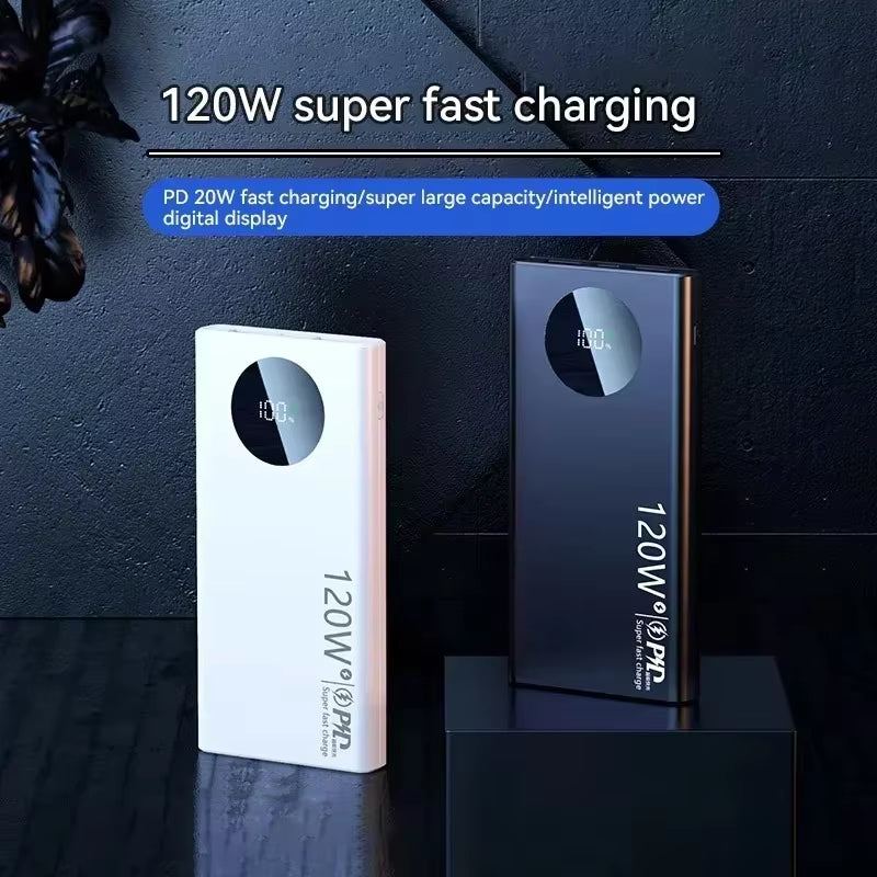 500000Mah 120W High Capacity Power Bank Super Fast Charge Powerbank Digital Display Portable Battery Charger for Iphone Samsung