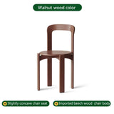 Rey Chair Nordic Beech Solid Wood Plywood Dining Stackable Vintage Curved Backrest Swiss Chair