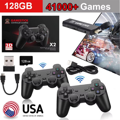 X2 plus Game Stick 4K 8K HD Video Game Console 2.4G 5G Double Wireless Controller Game Stick for N64/PSP/PS1/GBA