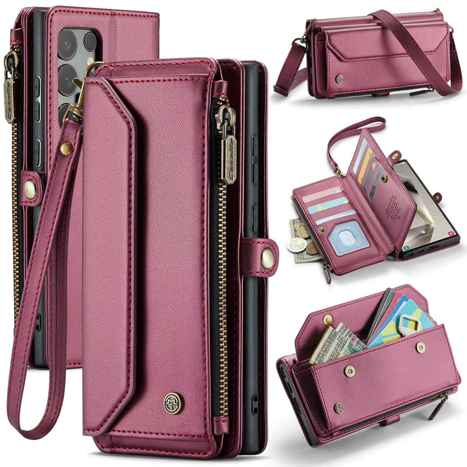 Crossbody for Samsung Galaxy S24 S23 Ultra S22 S21 S20 Case Wallet Card Holder