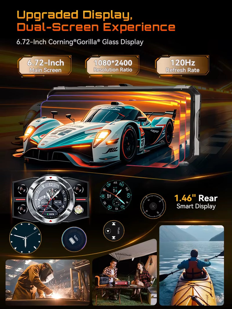 Rugged Smartphone 5G  Kingkong 11, 10200Mah Battery, Dimensity 7025, 6Nm, 2.5Ghz, 32GB RAM(16+16), 256GB ROM,108MP Camera