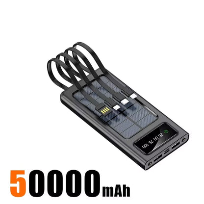 500000Mah 4In1 Solar Power Bank High Capacity 120W Fast Charging USB Typec LED Light Outdoor Battery for Iphone Samsung 2026 NEW