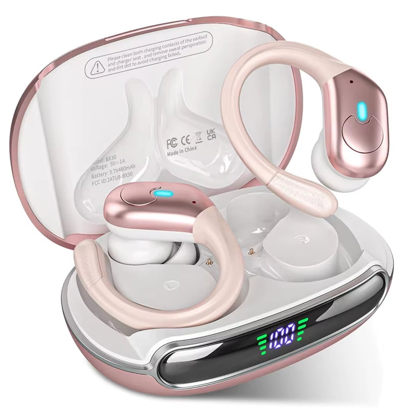 Wireless Earphones Headphones Hifi Music Stereo Sport Noise Reduction Headset Charging Box Led Display HD Call Earbuds