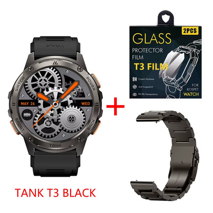 Original  TANK T3 Smart Watch for Men Military Smartwatch Women Digital Fitness Watches AMOLED AI Voice AOD Bluetooth