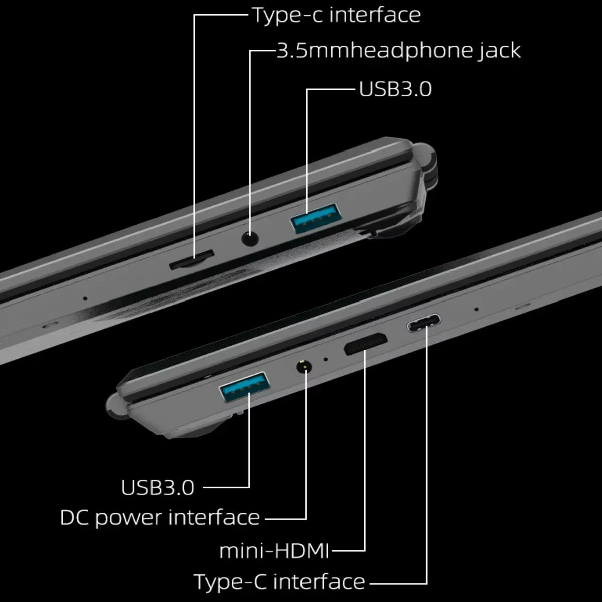 CARBAYTA 15.6"+7" Dual Screen Laptop Computer,  N95 32GB/16GB DDR4 RAM, RGB Backlit Keyboard 7" Touch Screen Notebook PC