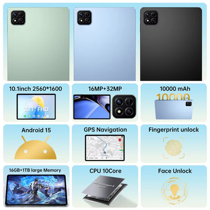 2025 New Pad 7S Pro Tablet PC 10.1" Global Edition 5G Dual SIM Android 15 Tablets 22GB+2TB Wifi GPS Children'S Kids Tab Tablet