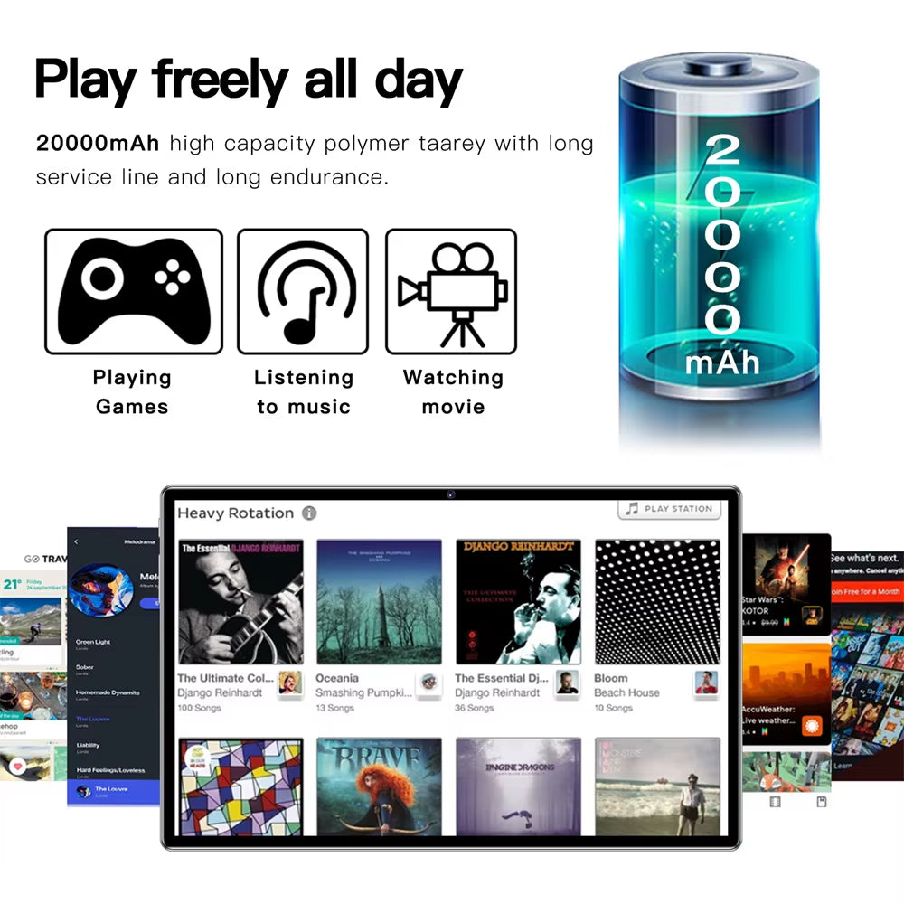 2025 Global Version New Original P60Pro Tablets Android 14 Tab 16GB+1TB 20000Mah High-End 5G Dual SIM Tablet PC with Keyboard