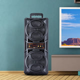 Dual 6.5" Woofer Portable FM Bluetooth Party Speaker Heavy Bass Sound Remote Control