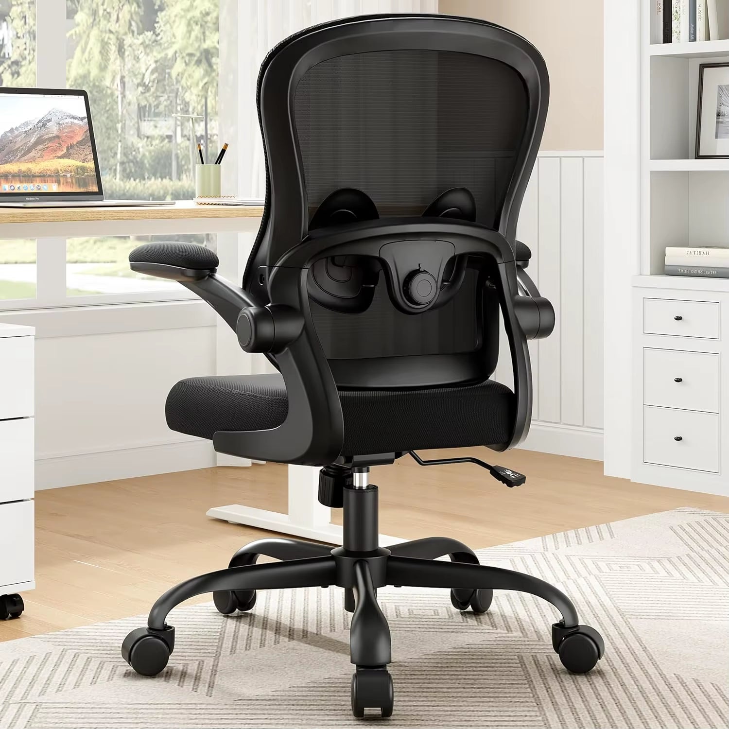 Office Chair Ergonomic Desk Chair - Mesh Comfy Home Desk Office Chairs with Wheels Adjustable Lumbar