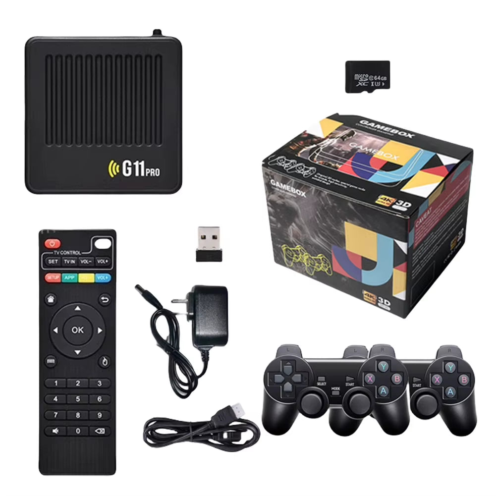 G11 Pro Retro Home Console Ultra Low Latency HD Video Game Console 4K Hdmi-Compatible Output with 2.4G Wireless Dual Controllers