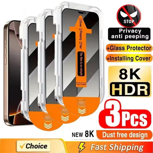 3Pcs Free Installation Privacy Screen Protector for Samsung A55 5G A54 A53 A52 A51 A35 A34 A33 A32 A31 A16 A15 A14 A13 A12 Glass
