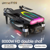 2025 New F199 RC Drone 4K Professinal with Wide Angle Triple HD Camera Foldable RC Helicopter WIFI FPV Height Hold Aircraft