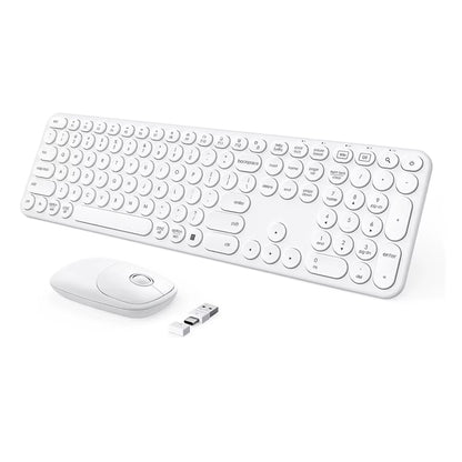 USB & Type C Wireless Keyboard and Mouse Combo for Win 7/8/10 Macbook Pro Air Laptop PC round Key Ergonomic Keyboards