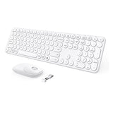 USB & Type C Wireless Keyboard and Mouse Combo for Win 7/8/10 Macbook Pro Air Laptop PC round Key Ergonomic Keyboards