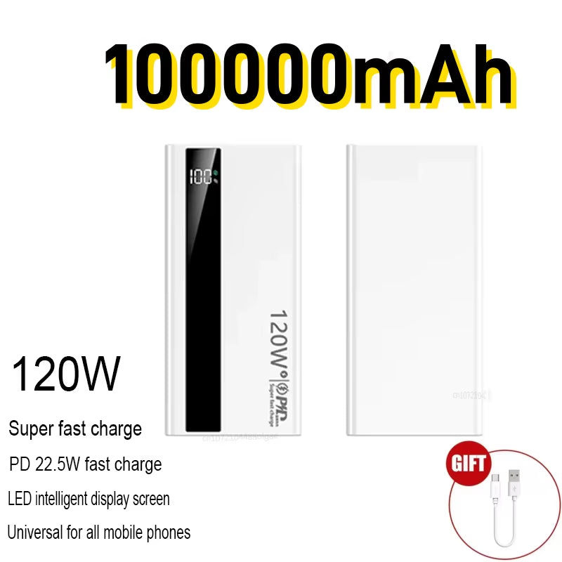 500000Mah Power Bank 120W Fast Charging Large Capacity Power Bank PD 20W Suitable for All Mobile Phones Long Endurance