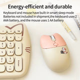 Wireless Connection Cute Cat Shape Mixed Color Keycaps Ergonomic Miaomeng plus Keyboard and Mouse Set