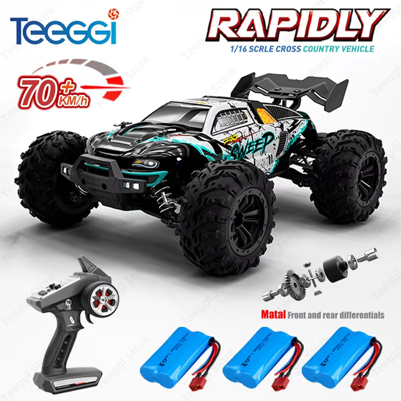 16101 /16102 PRO 1:16 High Speed RC Car with LED Light Drift 70KM/H 4WD RC Off-Road Car Monster Truck Toy for Kid Gifts