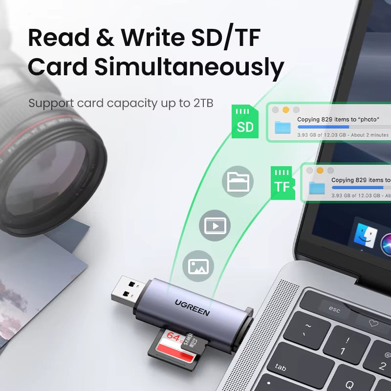 Card Reader USB3.0&USB C to SD Microsd TF Thunderbolt 3 for PC Laptop Accessories Smart Memory Cardreader SD Card Adapter