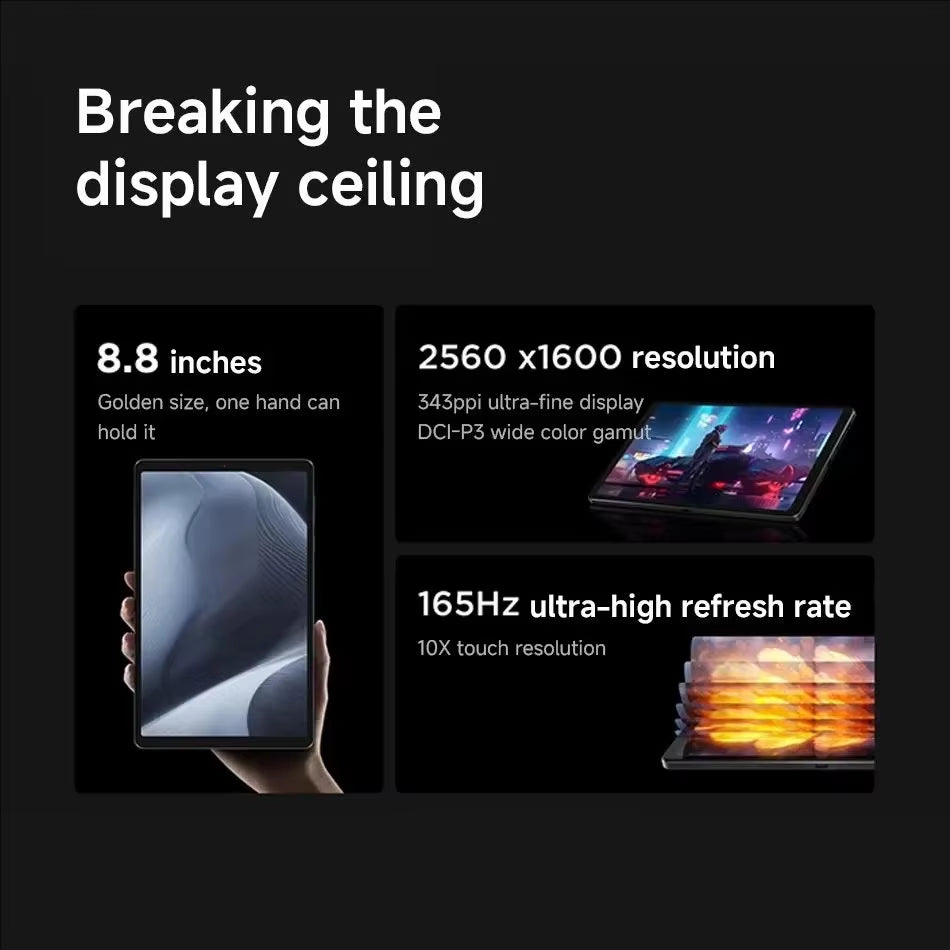 Legion Y700 Gen 3 2025 Gaming Tablet Snapdragon 8 8.8" LCD Screen 165Hz 6550 Mah 256GB 512GB RAM Battery Android 14