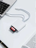 Dual-Card Dual-Wire Card Reader, Supports SD/TF Card Reader, Suitable for Apple Type-C Mobile Phones and Tablets