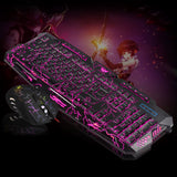 Tricolor Backlight Wired Game Keyboard Set Colorful Light-Emitting Game Keyboard Russian Keyboard