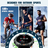 KE3 Black Bluetooth Call Smart Watch Men Full Touch Screen Health Monitor with Flashlight Men Smartwatch for Ios Androi