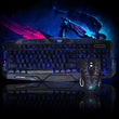 Tricolor Backlight Wired Game Keyboard Set Colorful Light-Emitting Game Keyboard Russian Keyboard