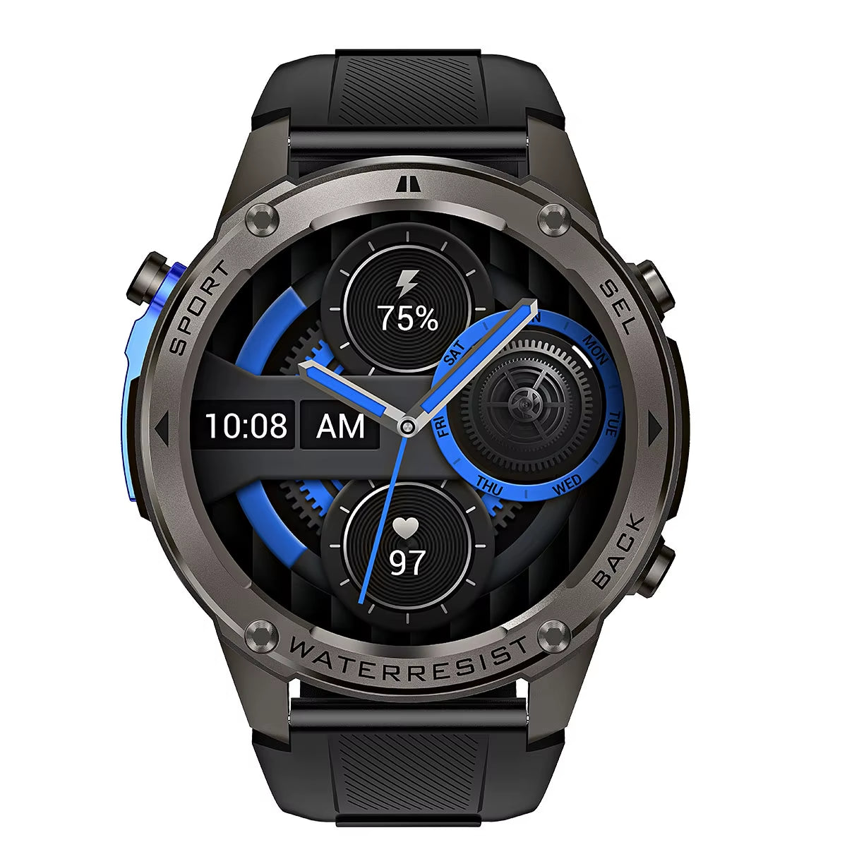 Bw-Voyager1 1.43 Inch AMOLED Double Straps Compass & Barometer 10ATM Waterproof Bluetooth Call Heart Rate Smart Watch
