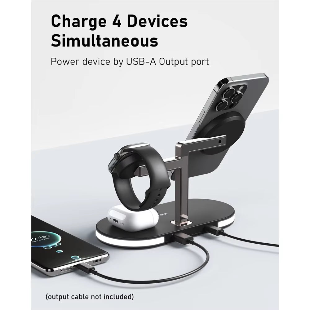 Wireless Charger Stand 4 in 1 Aluminum Alloy Magnetic Wireless Charger Stand