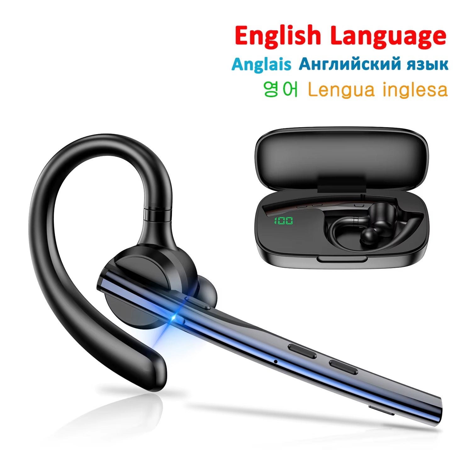 M54 Bluetooth Headset Single Wireless Earphones Driving Headphone with Dual-Mic CVC8.0 Noise Cancelling Handsfree