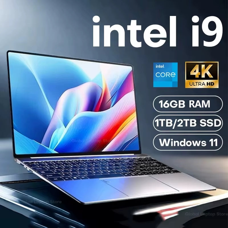 2025 15.6" Windows 11 Pro Laptop Computer  Core I9 10980HK 16GB 1TB Laptops Office Computer Fingerprint Unlock Notebook PC