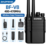 Mini Walkie Talkie Handheld BF-V8 BFV8 Gray Green Orange Intercom UHF HF Transceiver Walkie Talkie 10 KM