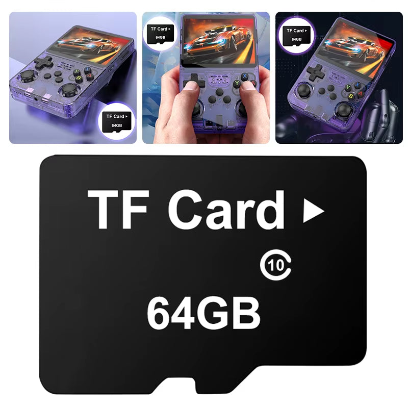64G Memory Card Built-In 15000+ Game Game Memory Card Support 10+ Emulators Game Memory Card for R36S Handheld Game Console