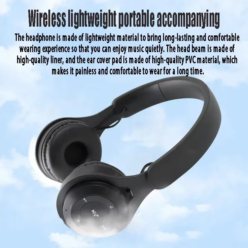 Stereo Y08 Headset 5.3 Bluetooth Headset Folding Wireless Sports Earphone Gaming Headsets Over-Ear Headphones for Android Ios