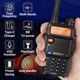 1/2PCS  M-5R 8W Walkie Talkie Multi Band Type-C Wireless Copy Frequency AM Long Range for UV-5R Two Way Ham Radio