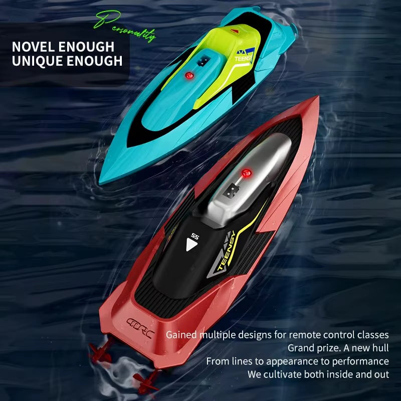 2.4G Mini RC Boat 10Km/H High Speed Boat Radio Remote Controlled Ship Dual Motor Electric Racing Speedboat Summer Water Pool Toy