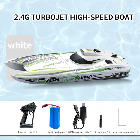 New Full-Proportion Brushless High-Speed Turbo Speed Boat Waterproof Large Electric Remote Control Boat Model Boy Toy