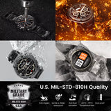 T3E GPS Smart Watch for Men Compass Altimeter Altitude Stainless Steel Shell 5ATM IP69K Waterproof 470Mah AMOLED Watches