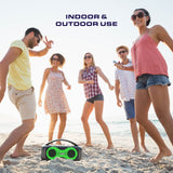 Portable Bluetooth Speaker with LED Lights and Carrying Handle, Black